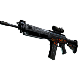 StatTrak™ SG 553 | Heavy Metal (Battle-Scarred)