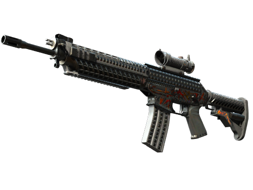 StatTrak™ SG 553 | Heavy Metal (Battle-Scarred)