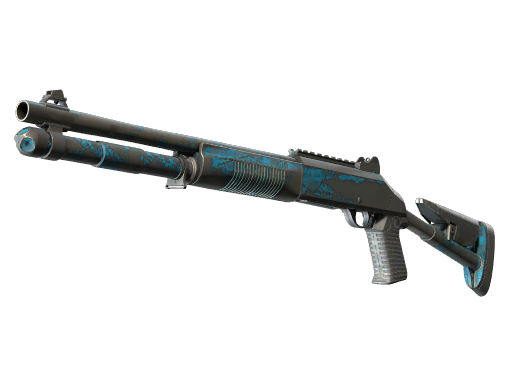 Souvenir XM1014 | VariCamo Blue (Battle-Scarred)