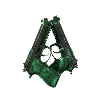 Dual Berettas | Polished Malachite (Well-Worn)
