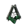 Dual Berettas | Polished Malachite (Battle-Scarred)