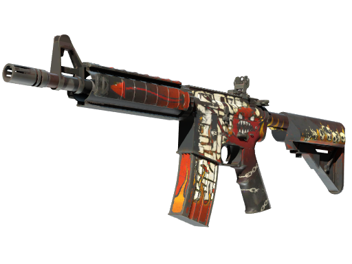 StatTrak™ M4A4 | Hellfire (Well-Worn)