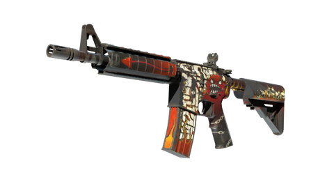 StatTrak™ M4A4 | Hellfire (Well-Worn)