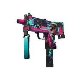 StatTrak™ MAC-10 | Neon Rider (Well-Worn)