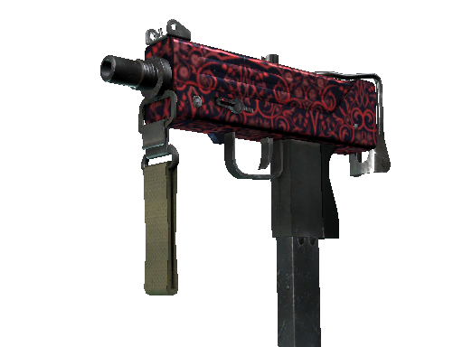 MAC-10 | Red Filigree (Well-Worn)