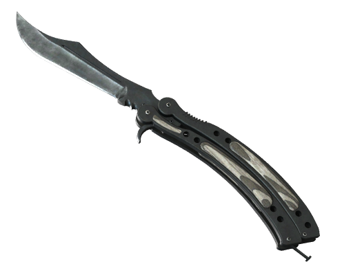 ★ StatTrak™ Butterfly Knife | Black Laminate (Well-Worn)