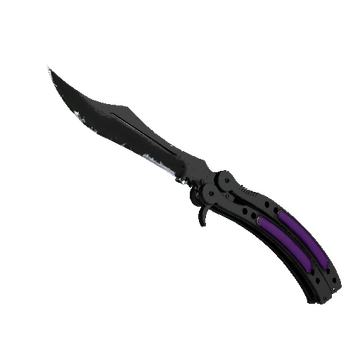 ★ StatTrak™ Butterfly Knife | Ultraviolet (Well-Worn)
