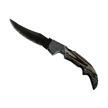 ★ Falchion Knife | Black Laminate (Battle-Scarred)