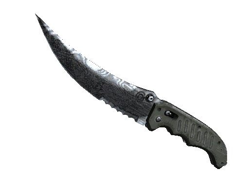 ☆ Flip Knife Damascus Steel