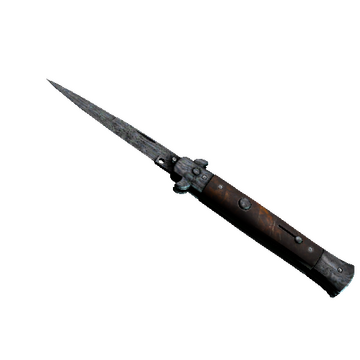 ★ Stiletto Knife | Damascus Steel (Battle-Scarred)