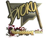 Наклейка | broky (золотая) | Шанхай-2024