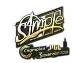 Sticker | s1mple (Gold) | Stockholm 2021