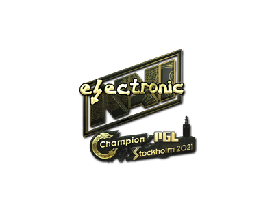 Pegatina | electroNic (dorada) | Estocolmo 2021