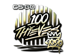 Наклейка | 100 Thieves (золотая) | РМР-2020