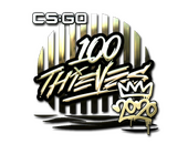 Наклейка | 100 Thieves (золотая) | РМР-2020