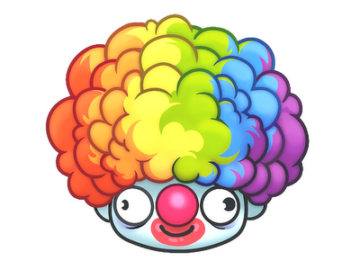Aufkleber | Clown-Perücke