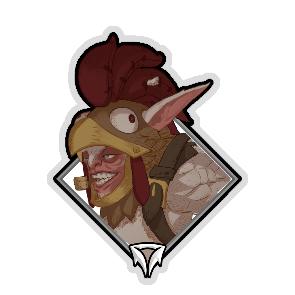 Gold Crownfall Sticker - Chicken Meepo