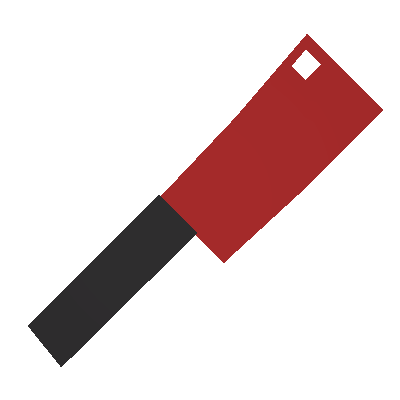 Bubbling Red Butcher Knife