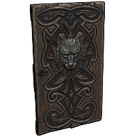 Wolf Den Wooden Door in Rust