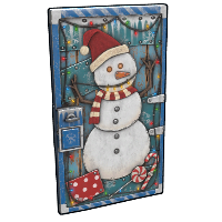 Snowman Door in Rust