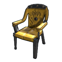 Yellow Ornate Chair in Rust