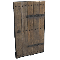 Riveted Wooden Door in Rust