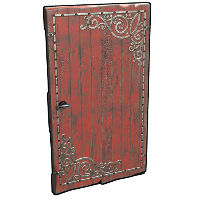 Red Decorative Wood Door in Rust