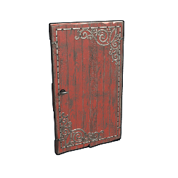 Red Decorative Wood Door