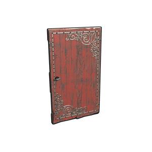 Red Decorative Wood Door