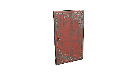 Red Decorative Wood Door