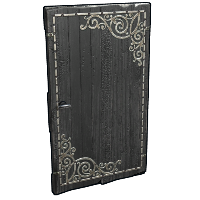 Black Decorative Wood Door in Rust