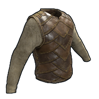 Burlap and Leather Vest in Rust