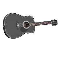 Black Acoustic Guitar in Rust