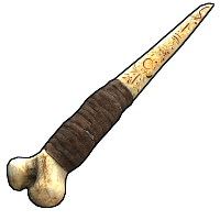 Etched Edge Bone Knife in Rust