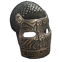 Bronze War Mask in Rust