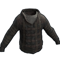 Leather Strapped Hoodie in Rust