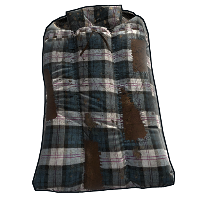 Blue Plaid Sleeping Bag in Rust