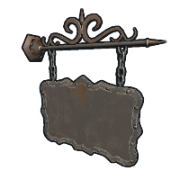 Two Sided Ornate Hanging Sign in Rust