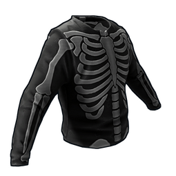 Skeleton Costume Burlap Shirt