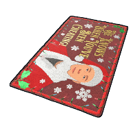 Naughty List Rug in Rust