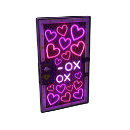Neon Hearts Sheet Metal Door