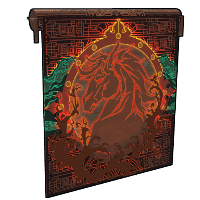 Year of the Horse Garage Door in Rust