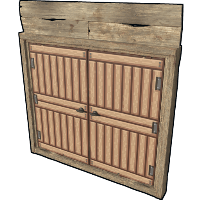 Pixel Wooden Double Door in Rust