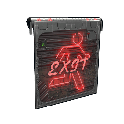 Neon Exit Garage Door