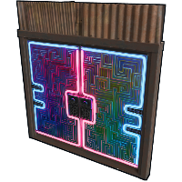 Neon Bismuth Metal Double Door in Rust