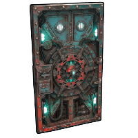Mech Overlord Metal Door in Rust