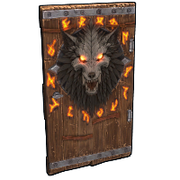 Wolf Warrior Wooden Door in Rust