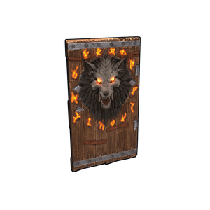 Wolf Warrior Wooden Door