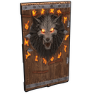 Wolf Warrior Wooden Door