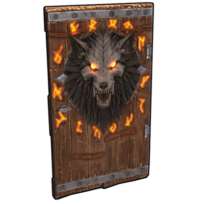 Wolf Warrior Wooden Door